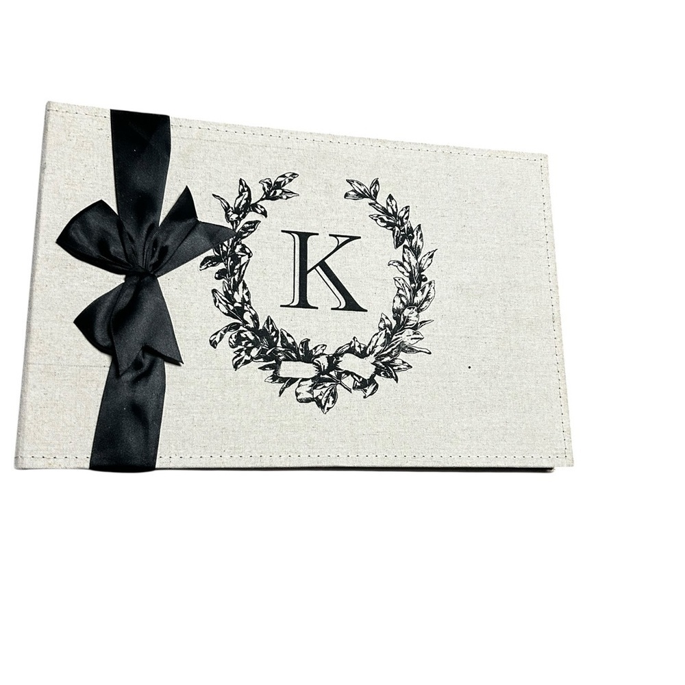 New monogram letter “K” holds 280 photo album for home wedding gift shower
